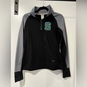PINK Michigan State Long Sleeve Quarter Zip